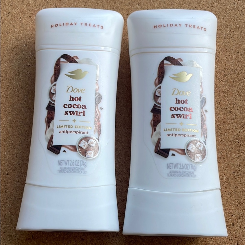 Dove Limited Holiday Treats Deodorant Set of 2 Hot Cocoa Swirl